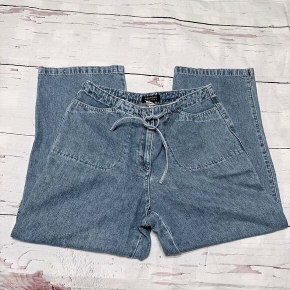 New York & Co. Vintage High Rise Straight Legβ Jeans with Ribbon Belt 90s Sz 8